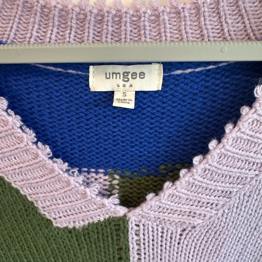 Umgee Multicolor V-Neck Sweater - Picture 2 of 5